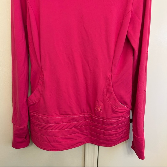 Spyder Pink Women's Fuchsia Quarter-Zip Sweatshirt Activewear Top Women Size 10 - Picture 5 of 12